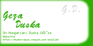 geza duska business card